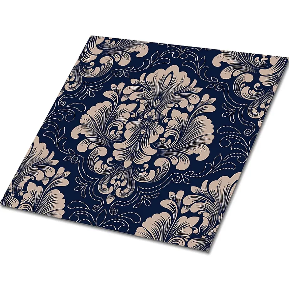 Tulup Carreaux vinyle 30x30 cm Motif damassé 9 pcs