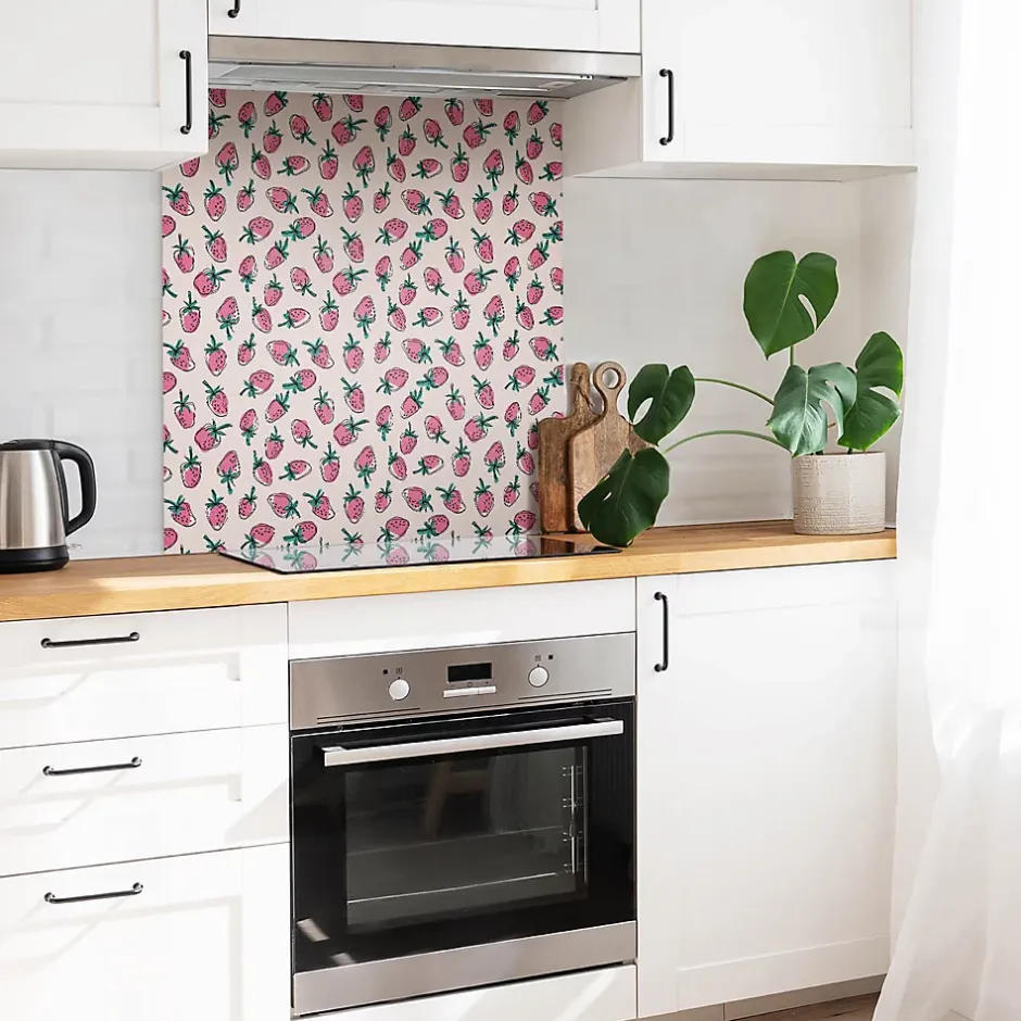 Tulup Carreaux vinyle 30x30 cm Fraises roses 9 pcs