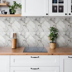 Tulup Carreaux vinyle 30x30 cm Marbre et or tendance 9 pcs