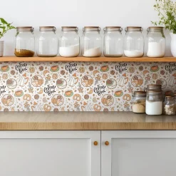 Tulup Carreaux vinyle 30x30 cm C'est l'heure du café 9 pcs