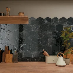 Carrelage Alma Noir - brillant 15 x 13cm ( vendu par boite de 0,31 m² )-Bestile Sale