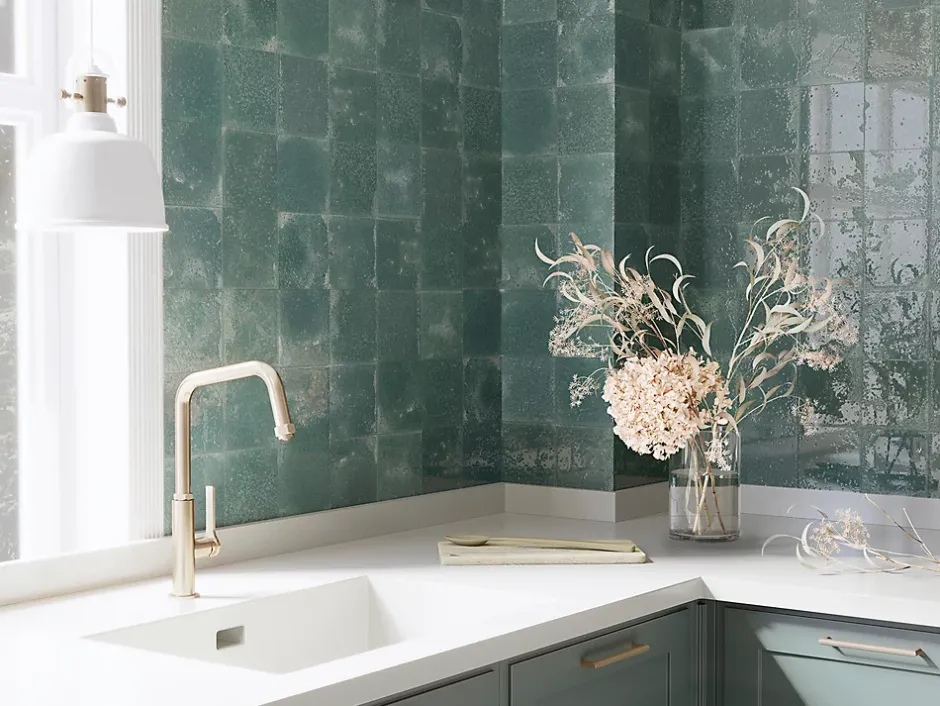 Carrelage Alma Verde - brillant 15 x 13cm ( vendu par boite de 0,31 m² )-Bestile