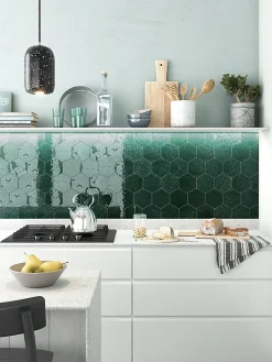 Carrelage Alma Vert - brillant 15 x 15cm ( vendu par boite de 0,45 m² )-Bestile Outlet