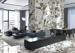 Carrelage Aspect marbre Marbella blanc poli 80x80 cm-Tinker Sale