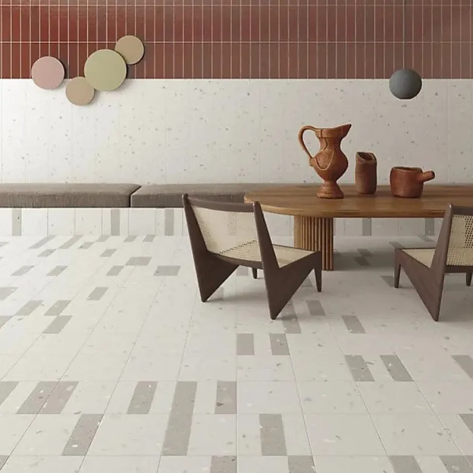 Carrelage Aspect terrazzo Aroma gris 20x20 cm-Tinker