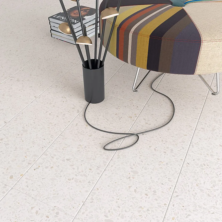Carrelage Aspect terrazzo Straci blanc louiso 20x20 cm-Tinker Online