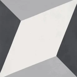 Carrelage carreau ciment 20x20 cm décor Classique Blanc/Gris Fonce/Anthracite 16 mm- vendu par boite de 0,16 m2 soit 4 carreaux --Carrelage Signature Hot