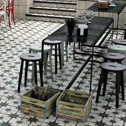 Carrelage carreaux de ciment FS STAR N 45x45 Etoile noire et blanche-Concept Mosaïque Best