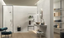 Carrelage 3D Blanc Soft 120x50x0,85 cm Mat Trinella - Mur intérieur (vendu par carton de 1,8 m²) --Ro'Ma Carrelage Clearance