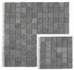 Carrelage de mosaïque (Boite de 1m²) / Plaque mosaïque mur et sol en marbre naturel coloris gris - 30 x 30 cm-Pegane Clearance