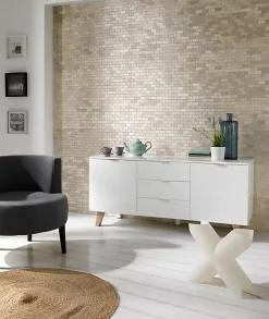 Carrelage de mosaïque (Boite de 1m²) / Plaque mosaïque mur et sol en marbre naturel coloris beige mat - 30 x 30 cm-Pegane Discount