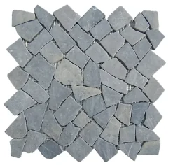 Carrelage de mosaïque (Boite de 1m²)/ Plaque mosaïque mur et sol en marbre naturel coloris gris - 30 x 30 cm-Pegane New