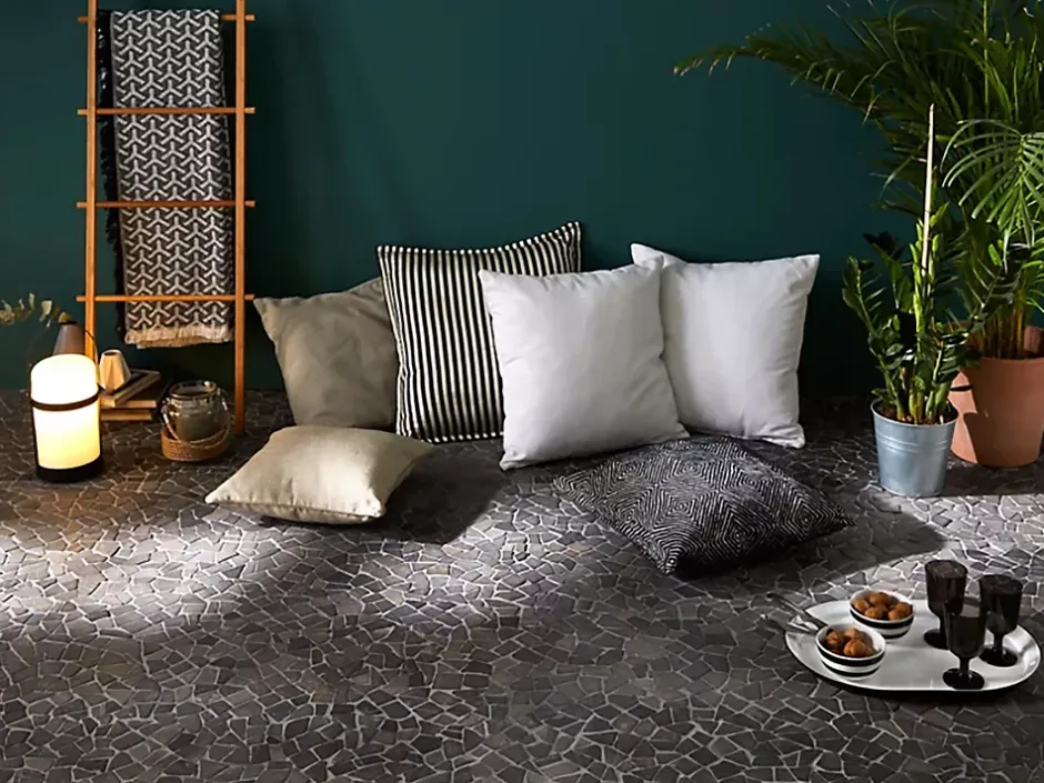 Carrelage de mosaïque (Boite de 1m²)/ Plaque mosaïque mur et sol en marbre naturel coloris gris - 30 x 30 cm-Pegane New