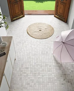 Carrelage de mosaïque (Boite de 1m²), Plaque mosaïque mur et sol en marbre naturel coloris blanc - 30 x 30 cm-Pegane Sale