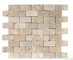 Carrelage de mosaïque/Plaque mosaïque mur et sol en marbre naturel coloris beige mat - 30 x 30 cm-Pegane Best