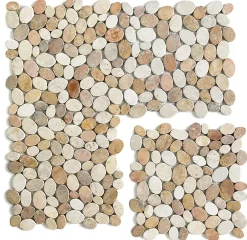 Carrelage de mosaïque/Plaque mosaïque mur et sol en marbre naturel coloris blanc/beige rosé- 33 x 33 cm-Pegane Hot