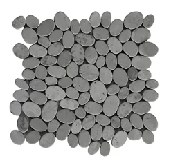 Carrelage de mosaïque/Plaque mosaïque mur et sol en marbre naturel coloris gris mat - 33 x 33 cm-Pegane Clearance