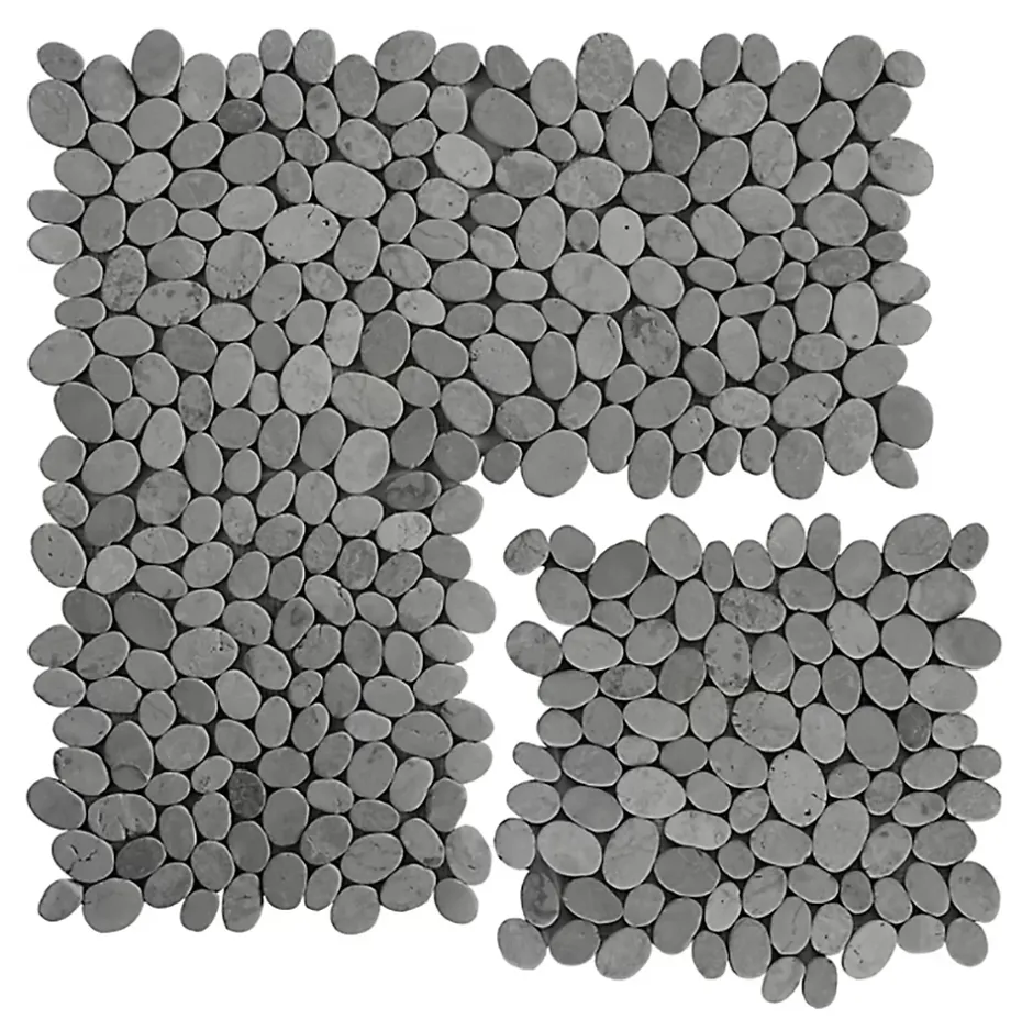 Carrelage de mosaïque/Plaque mosaïque mur et sol en marbre naturel coloris gris mat - 33 x 33 cm-Pegane Clearance