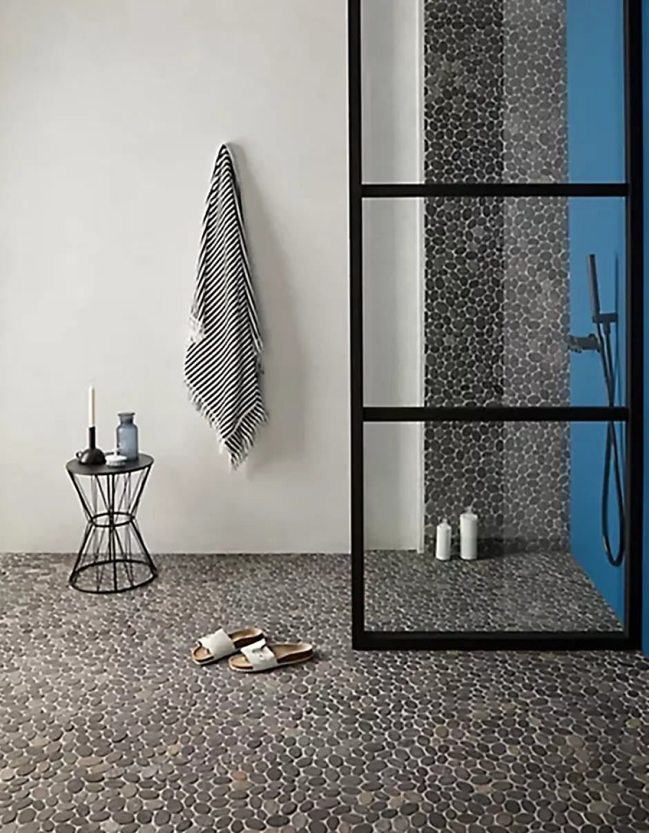 Carrelage de mosaïque/Plaque mosaïque mur et sol en marbre naturel coloris gris mat - 33 x 33 cm-Pegane Clearance