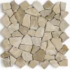 Pegane Carrelage de mosaïque/Plaque mosaïque mur et sol en marbre naturel coloris marron - 30 x 30 cm