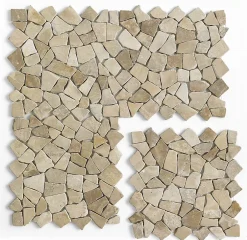 Pegane Carrelage de mosaïque/Plaque mosaïque mur et sol en marbre naturel coloris marron - 30 x 30 cm