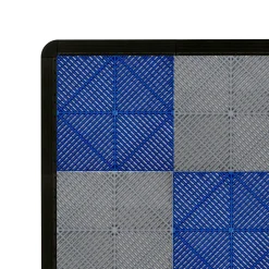 MonsterShop Carrelage de Sol Ventilé Pour Garage Avec Bordure (60 x Bleu & 60 Gris)