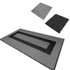 MonsterShop Carrelage de Sol Ventilé Pour Garage Avec Bordure (90 x Gris & 30 Noir)