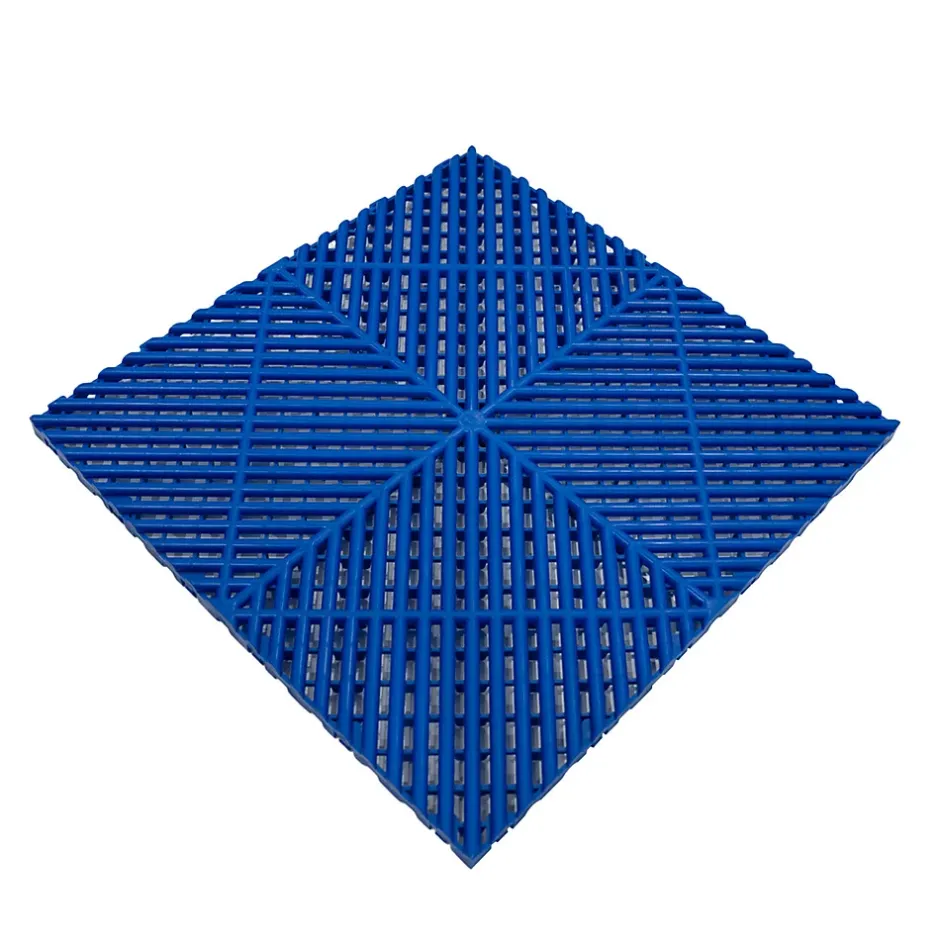 Carrelage de Sol Ventilé Pour Garage x120 Avec Bordure (Bleu)-MonsterShop Hot