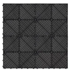 Carrelage de Sol Ventilé Pour Garage x 120 Avec Bordure (Noir)-MonsterShop Discount