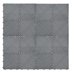 Carrelage de Sol Ventilé Pour Garage x120 Avec Bordure (Gris)-MonsterShop Online