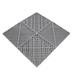 Carrelage de Sol Ventilé Pour Garage x120 Avec Bordure (Gris)-MonsterShop Online