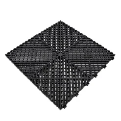 MonsterShop Carrelage de Sol Ventilé Pour Garage x225 Avec Bordure (Noir)