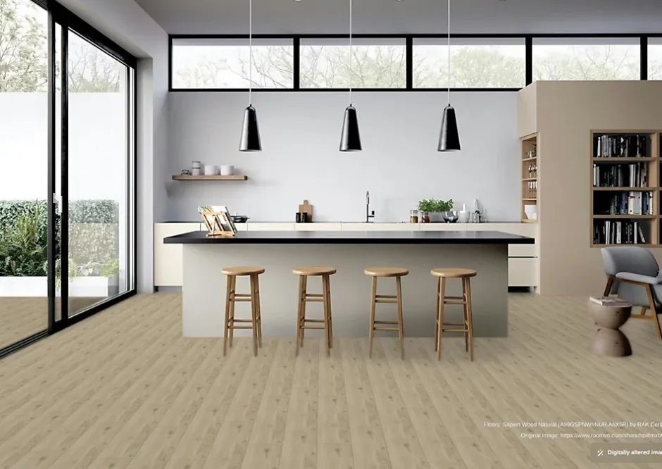 Carrelage effet bois sol intérieur / mur intérieur Sapien Wood Natural l.20 X L.120 cm rectifié 1er choix.-RAK Ceramics Online