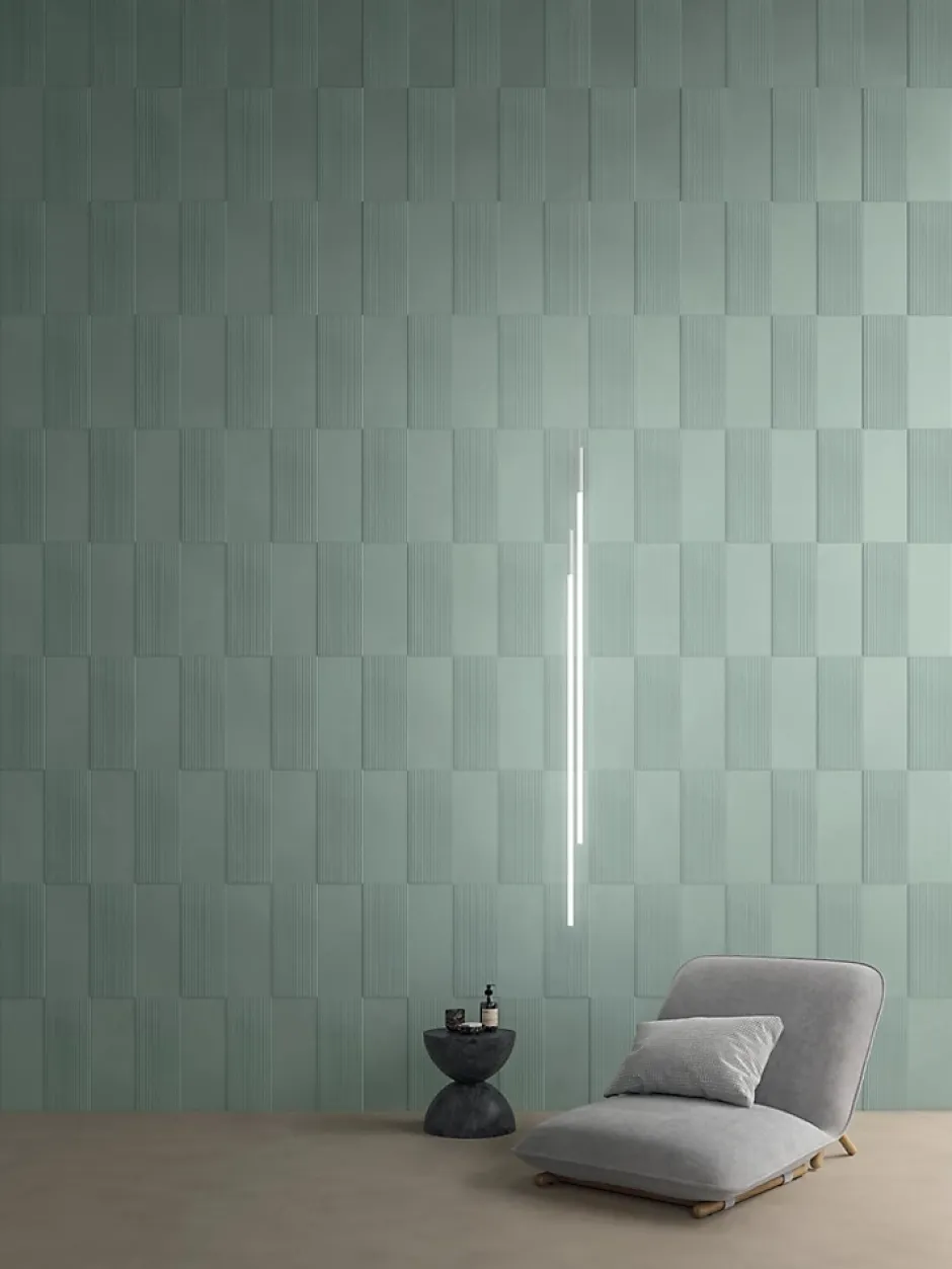 Carrelage effet Béton Bleu Canard 278x120x0,6 cm Mat Cortivo - Mur intérieur (vendu par carton de 3,336 m²) --Ro'Ma Carrelage Online