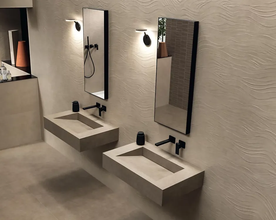 Ro'Ma Carrelage Carrelage effet Béton Brun Sable 120x120x0,9 cm Mat Benzaro - Sol et mur intérieur (vendu par carton de 2,88 m²) -