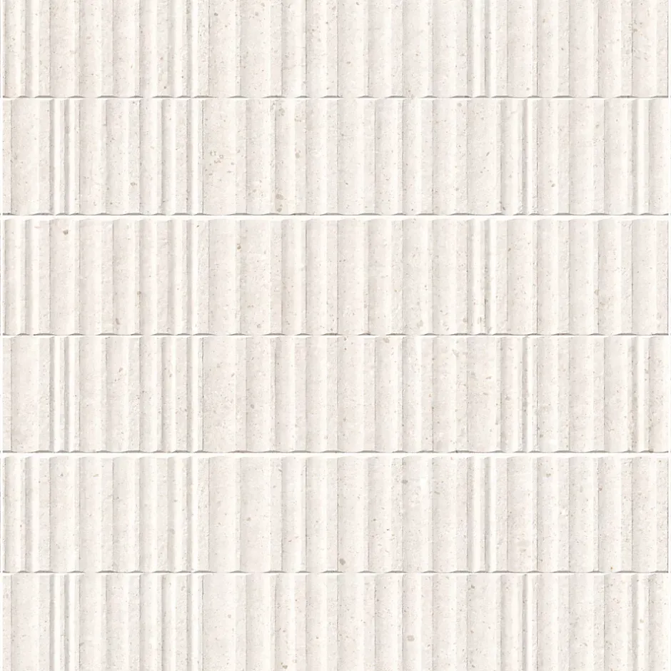 Carrelage effet Béton 3D Beige Estria 100x33,3x0,98 cm Arvelis - Mur intérieur --Ro'Ma Carrelage