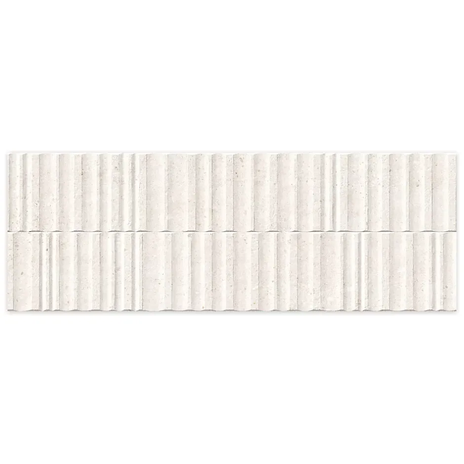 Carrelage effet Béton 3D Beige Estria 100x33,3x0,98 cm Arvelis - Mur intérieur --Ro'Ma Carrelage