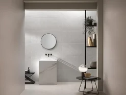 Carrelage effet Béton 3D Blanc Crème Art 120x50x0,85 cm Mat Talvoro - Mur intérieur (vendu par carton de 1,8 m²) --Ro'Ma Carrelage Outlet