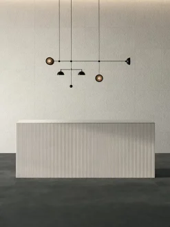 Ro'Ma Carrelage Carrelage effet Béton 3D Gris Perle Lines 120x50x1 cm Mat Stavira - Mur intérieur (vendu par carton de 1,8 m²) -