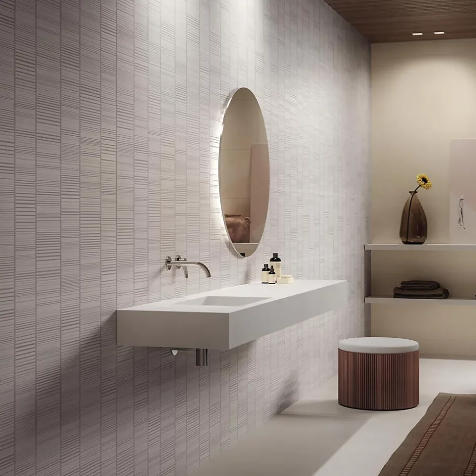 Carrelage effet Béton 3D Gris Taupe Cadenza 120x50x0,85 cm Mat Cortivo - Mur intérieur (vendu par carton de 1,8 m²) - RO'MA CARREL-Ro'Ma Carrelage Sale