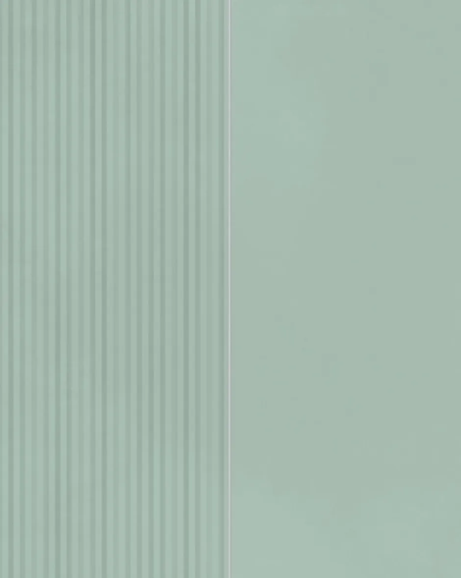 Ro'Ma Carrelage Carrelage effet Béton 3D Vert Argile Linea Mix 50x40x0,85 cm Mat Cortivo - Mur intérieur (vendu par carton de 1,2 m²) - RO'MA CARR