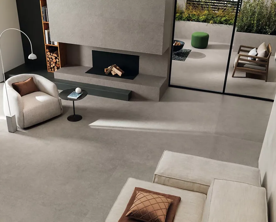 Carrelage effet Béton Gris Nuit 278x120x0,6 cm Mat Gravino - Mur intérieur (vendu par carton de 3,336 m²) --Ro'Ma Carrelage Outlet