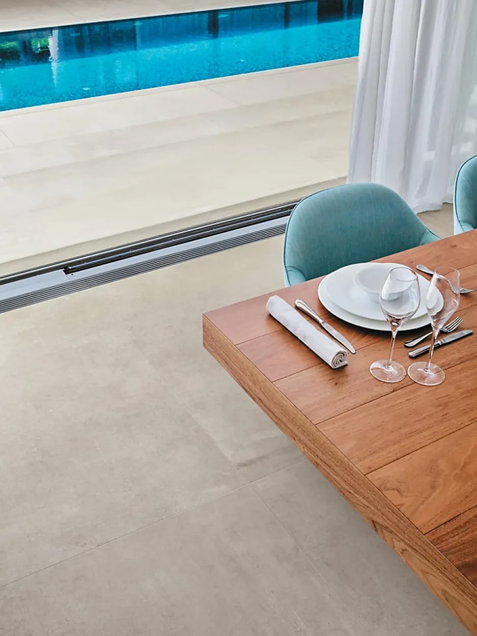 Ro'Ma Carrelage Carrelage effet Béton Gris Luce 120x120x0,6 cm Mat Gravino - Sol et mur intérieur (vendu par carton de 2,88 m²) -