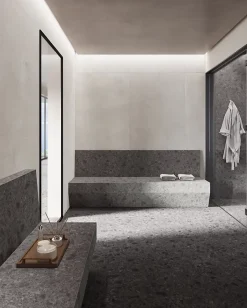 Carrelage effet Béton Gris Luce 278x120x0,6 cm Mat Gravino - Mur intérieur (vendu par carton de 3,336 m²) --Ro'Ma Carrelage Best