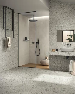 Carrelage effet Béton Gris Luce 278x120x0,6 cm Mat Gravino - Mur intérieur (vendu par carton de 3,336 m²) --Ro'Ma Carrelage Best