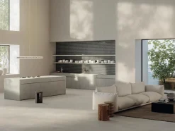 Ro'Ma Carrelage Carrelage effet Béton Gris Argile 278x120x0,6 cm Mat Stavira - Mur intérieur (vendu par carton de 3,336 m²) -