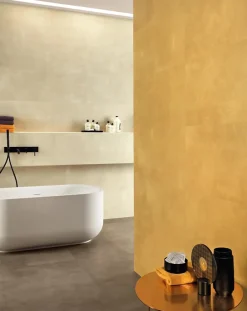 Carrelage effet Béton Jaune Ambre 80x40x0,85 cm Mat Vetrano - Mur intérieur (vendu par carton de 1,28 m²) --Ro'Ma Carrelage