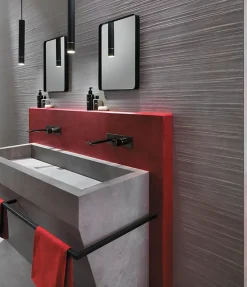 Carrelage effet Béton Rouge 80x40x0,85 cm Mat Gravino - Mur intérieur (vendu par carton de 1,28 m²) --Ro'Ma Carrelage New