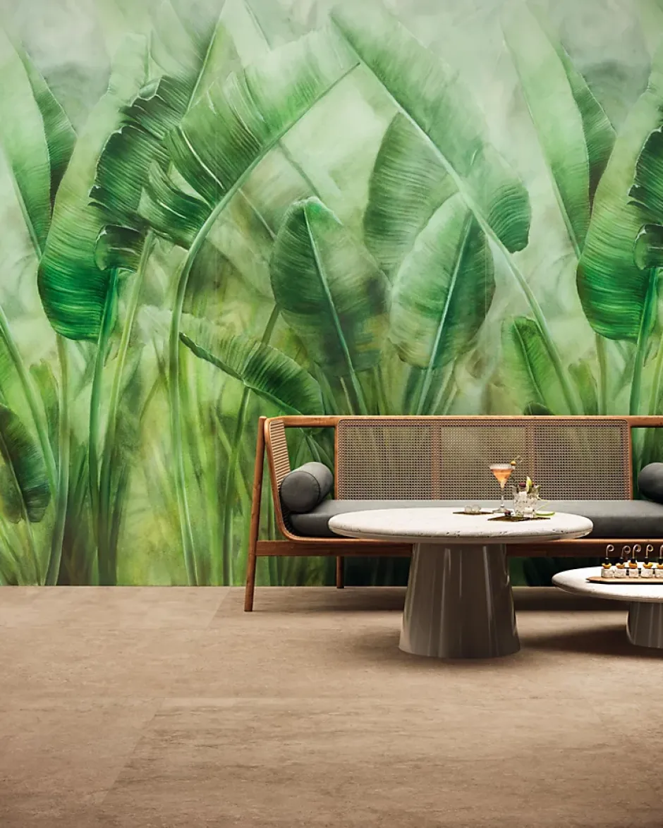 Ro'Ma Carrelage Carrelage effet Béton Vert Jungle Modèle B 278x120x0,6 cm Mat Vetrano - Mur intérieur (vendu par carton de 3,336 m²) - RO'MA CARRE