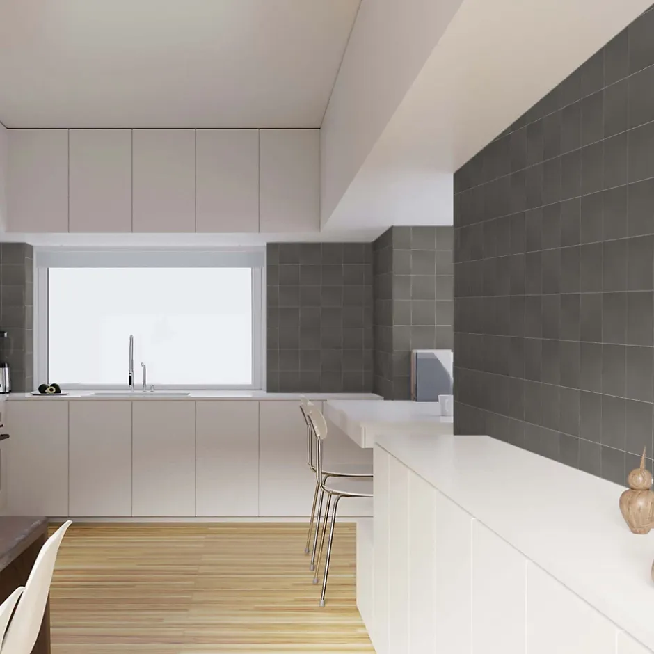 Ro'Ma Carrelage Carrelage effet Carreau ciment Gris Foncé 20x20x1,1 cm Cemira - Sol et mur intérieur (vendu au m²) -